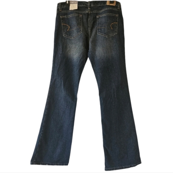 📌21 AMERICAN EAGLE EXTREME LOW RISE SKINNY FLARE JEANS WOMEN'S SIZE 12R - Picture 2 of 12